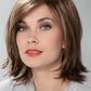 A modern yet very chic med length style. The bangs are slightly longer and feathered to one side