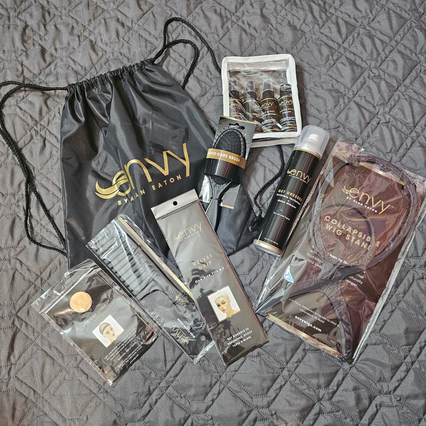 Envy wig care kit with Satin Backpack