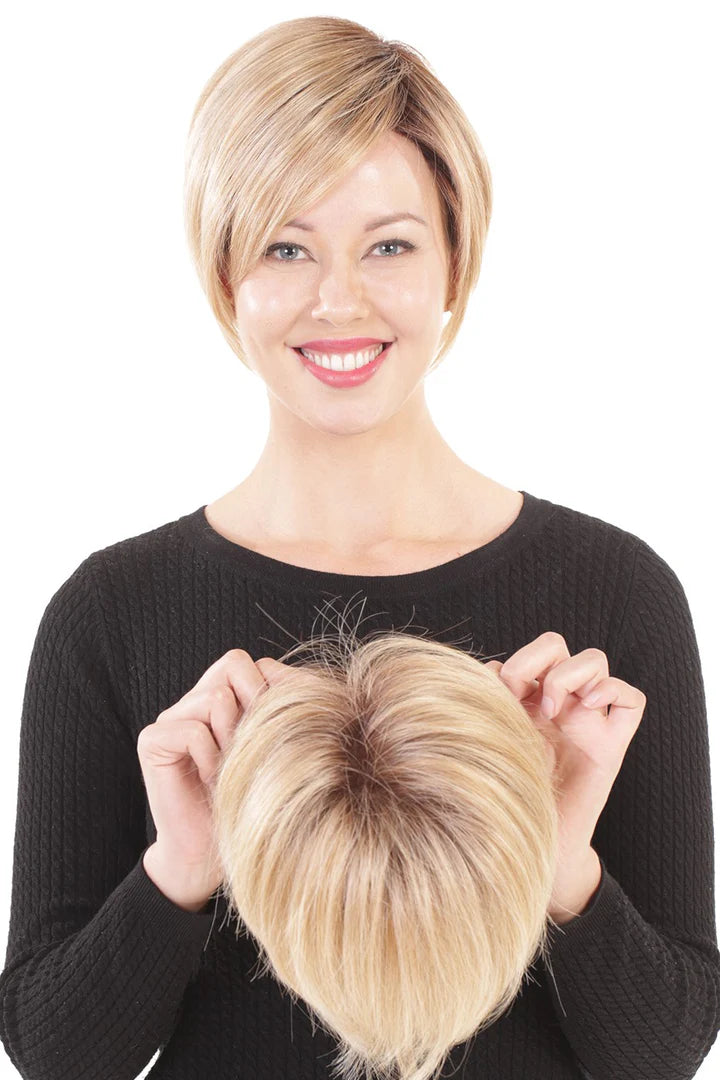Lace Front Mono Top Straight 6” Topper by BelleTress | Heat Friendly Synthetic