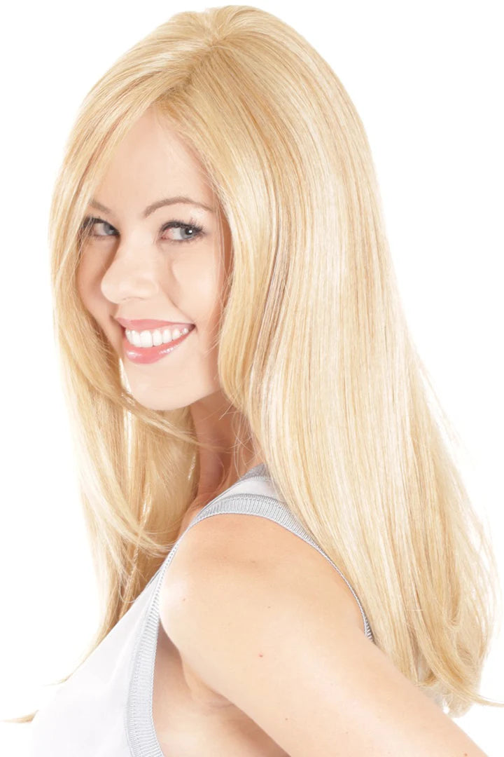 Lace Front Mono Top Straight 18” Topper by BelleTress | Heat Friendly Synthetic