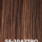 S6/30A27RO Autumn | Rich chestnut brown roots brighten to coppery and crisp auburn hues in this cascading color