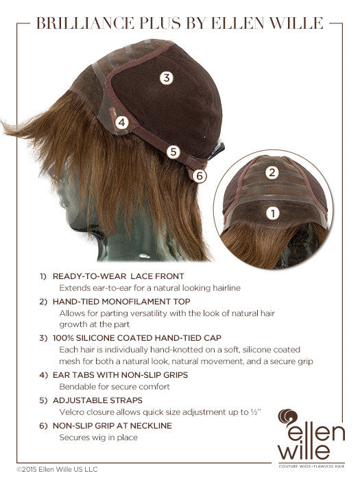Brilliance Plus HT Wig by Ellen Wille | Remy Human Hair Hair | Petite/Average Cap