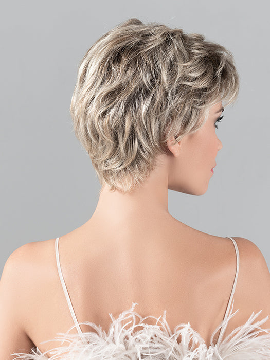 GALA by ELLEN WILLE in SANDY-BLONDE-ROOTED 24..14.16 | Medium Honey Blonde, Light Ash Blonde, and Lightest Reddish Brown blend with Dark Roots