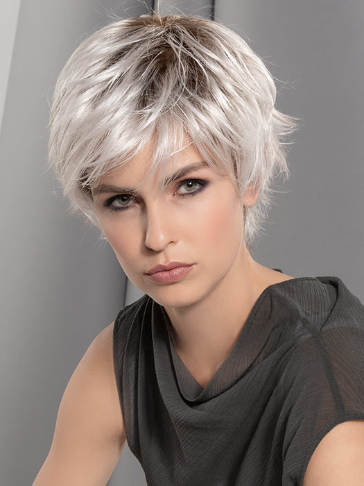 GILDA by ELLEN WILLE in ICE BLONDE SHADED 60.1001.16 | Silver White /Winter White with Medium Ash Blonde Blend with Light Brown Roots
