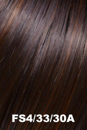 FS4/33/30A | Midnight Cocoa - | Dk Brown-Med Red- Med Natural Red Blonde/Brown Blend w/ Med Natural Red Blonde/Brown Blend Bold Highlights