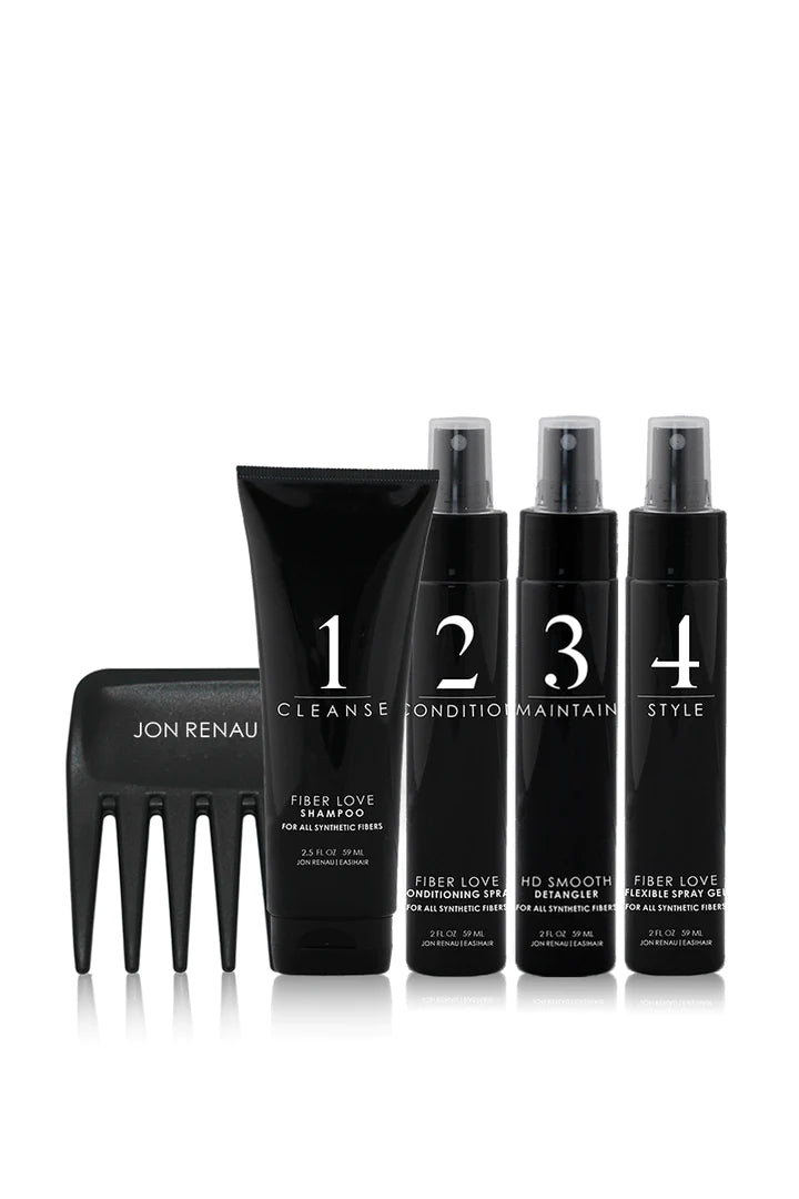 Jon Renau Synthetic Fiber Care System | 5 pc Travel Kit